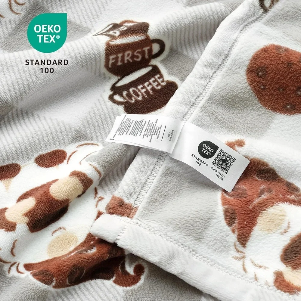 Ultra-Soft Bliss Gnome Coffee Throw Blanket - Cozy Grey Plush 60x80